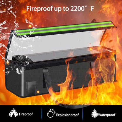 16.54"X5.51"X5.1" Lipo Safe Bag Fireproof Bag for Lipo Battery Pack Storage Charging Transport,Home Office Travel Fireproof Safe Storage for Cash Valuables Jewelry Passport Power bank Lipo Battery - size: 420*140*130mm