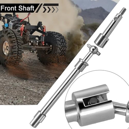 Axle Drive Shaft Front Rear CVD Set Steel Dogbone Axle Shaft for SCX24 Gladiator JLU Bronco C10 Deadbolt Plastic Axles Replacement(Front Rear)