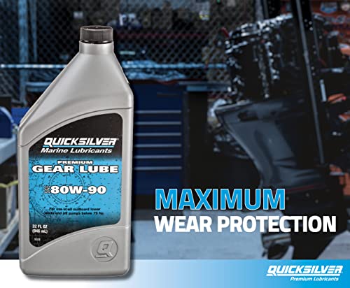 Quicksilver by Mercury Marine 80W-90 Premium Gear Lube, Marine Engine, 9 Oz. - size: 9oz