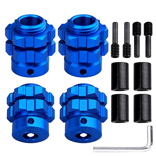 Aluminum 17mm Hex Wheel Hub Adapters for 1/10 Traxxas Summit Losi Baja Rey (Set of 4) (Navy Blue) - color: Navy Blue