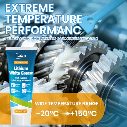 White Lithium Grease – Multi-Purpose Grease for Car Door, Hinges, Bearings, Gears, Sliding Track Auto Grasa De Litio, Rust & Waterproof Lubricant for Marine, Industrial & Household Use 3oz/85g