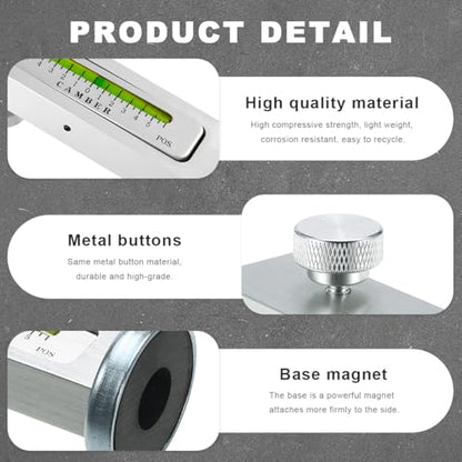 Adjustable Magnetic Gauge Tool, Camber Castor Strut Wheel Alignment Automotive Tire Repair Tool, Wheel Hub Allignment Instrument Magnetic Gauge Tool for Car RV Truck Camber (White) - color: White