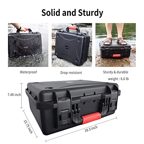 FPVtosky Professional Hard Case for DJI FPV [Case Only] - DJI FPV Drone Carrying Case Accessories - Fits 6 Batteries - Keep Props On, Black, Red, L, Compact