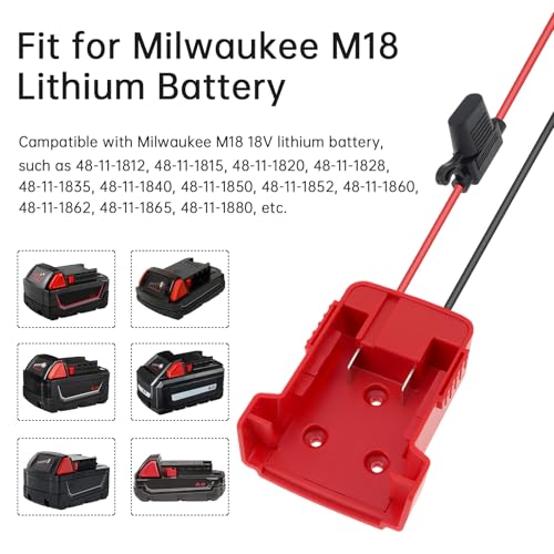 2Pcs Battery Adapter Kit 14.4V/18V/20V Multi-Voltage Battery Converter | with Switch 12 AWG Wire 30A Fuses for Power Tools Ride-On Toys