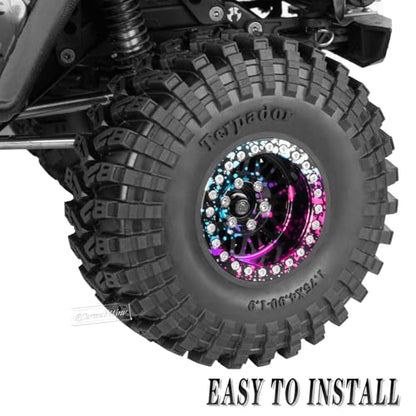 RC 1.9" Beadlock Wheels 1.9 Beadlock Rims for 1/10 SCX10 90046 AX103007 TRX4 TRX6 Gen7 8 D90 VS4-10 MST CFX RC Crawler,Alloy Aluminium 1.9 rc Wheels 1.9 rc Rims w/Wheels Ring,Rainbow - color: Rainbow(4pcs)