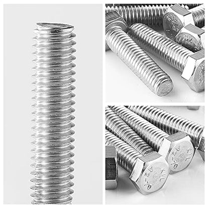 M4-0.7 x 20mm Heavy Duty Hexagon Bolts Hex Head Screws, 304 Stainless Steel, Metric Machine Fully Thread, Bright Finish, 50PCS - size: M4-0.7 x 20mm(50PCS)