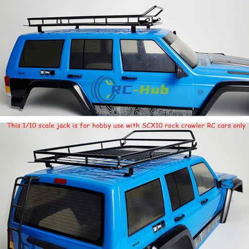 RC-Hub 1/10 Scale Roof Rack Luggage Carrier with LED Lights Bar 232 * 153mm RC Upgrade Parts for 1/10 Axial SCX10 SCX10 II III Wrangler 90046 AXI03007 RC Crawler Car | 232 * 153mm Luggage Carrier,White Lights Bar,RC Upgrade Parts