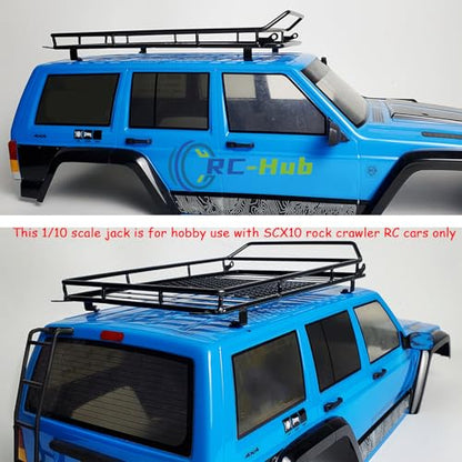 RC-Hub 1/10 Scale Roof Rack Luggage Carrier with LED Lights Bar 232 * 153mm RC Upgrade Parts for 1/10 Axial SCX10 SCX10 II III Wrangler 90046 AXI03007 RC Crawler Car | 232 * 153mm Luggage Carrier,White Lights Bar,RC Upgrade Parts