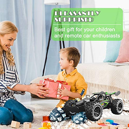 Remote Control Car, RC Cars for boys age 8-12, Toys Cars for boys age 4-7, 1:18 2.4Ghz Monster RC Truck Toys for Girls, Off Road RC Crawler Easter Basket Stuffers Gifts for Kids(Black green)
