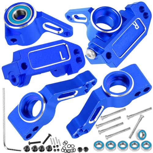 Aluminum Steering Blocks,C-Hubs Caster Block,Rear Stub Axle Carriers Upgrades Part for 1/10 Slash 2WD (VXL)/Rustler 2WD (VXL)/Stampede 2WD (VXL)/Bandit 2WD (VXL),BRCatWPark w/Bearings,Navy Blue - color: Navy Blue - (Aluminum Blocks)