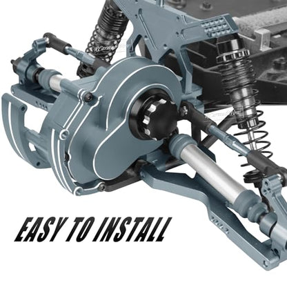 RC Transmission Complete Upgrades Part for 1/10 2WD Slash Rustler Stampede Bandit 2WD(VXL),Alloy Aluminum Gearbox,Replace #3695,Titanium - color: Titanium(1set)