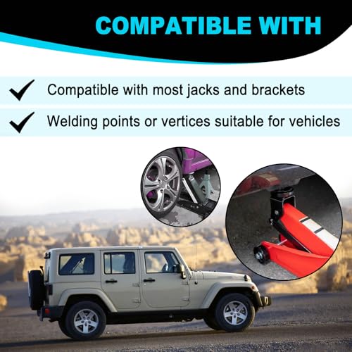 2 pcs Universal Jack Stand Pad Adapter Pinch Weld Side Frame Rail Protector, Slotted Rubber Jack Pads, Frame Rail Protector Puck/Pad Keeps Pinch Weld, Paint and Metal Safety