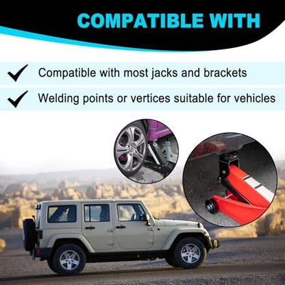 2 pcs Universal Jack Stand Pad Adapter Pinch Weld Side Frame Rail Protector, Slotted Rubber Jack Pads, Frame Rail Protector Puck/Pad Keeps Pinch Weld, Paint and Metal Safety
