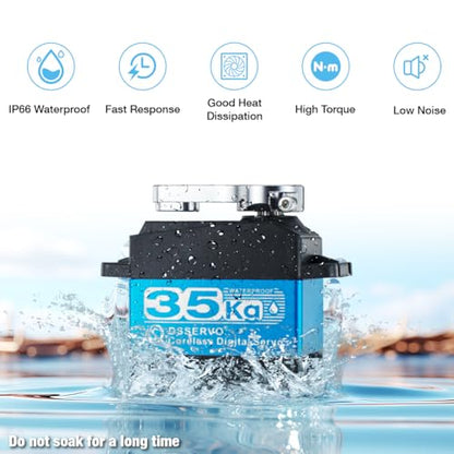 DS3235 35kg Digital RC Servo High Torque All Metal Gear Coreless Motor Waterproof Servo Motors for RC Robot, Car, Truck (Control Angle 270°)