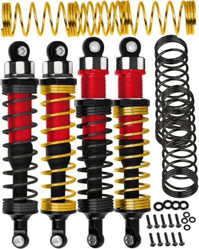 RC Shock Absorber Upgrades Part for 1/10 Jato 4X4 Brushless,Jato 4X4 VXL,Alloy Aluminium Shocks Front Rear,Replace #7462,Red - color: Red(4pcs)