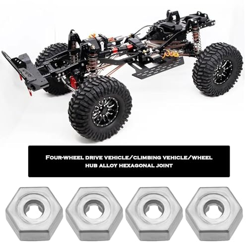 4 Pieces 55-ZJ09 Wheel Hub Hex Adapter RC Car Aluminum Alloy Wheel Hub Hex Accessory for 9125 9155 9156 1/10 1/12 RC Car