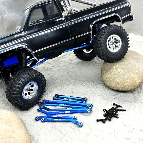 High Clearance 4 Links Set Aluminum Linkage for Traxxas 1/18 TRX4M K10 F-150 Upgrade Parts RC Crawler Car (Dark Blue) - color: Dark Blue