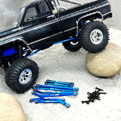 High Clearance 4 Links Set Aluminum Linkage for Traxxas 1/18 TRX4M K10 F-150 Upgrade Parts RC Crawler Car (Dark Blue) - color: Dark Blue