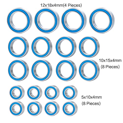 20PCS Steel Rubber Sealed Ball Bearing Kit for Redcat Volcano EPX Pro | Redcat Tornado EPX Pro Upgrade Parts