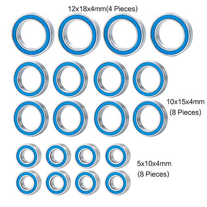 20PCS Steel Rubber Sealed Ball Bearing Kit for Redcat Volcano EPX Pro | Redcat Tornado EPX Pro Upgrade Parts