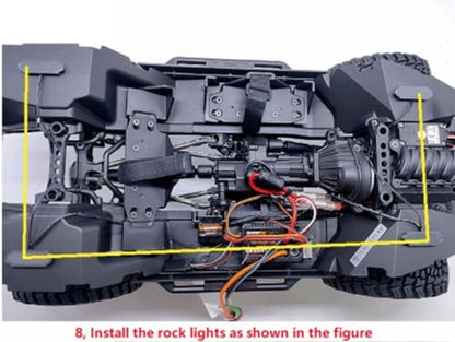 RC Car LED Light Kit, RC Roof Light/Rock Lights/Taillight Kit Accessories for Axial 1/10 SCX10 III CJ-7 Crawler Car Upgrade Parts