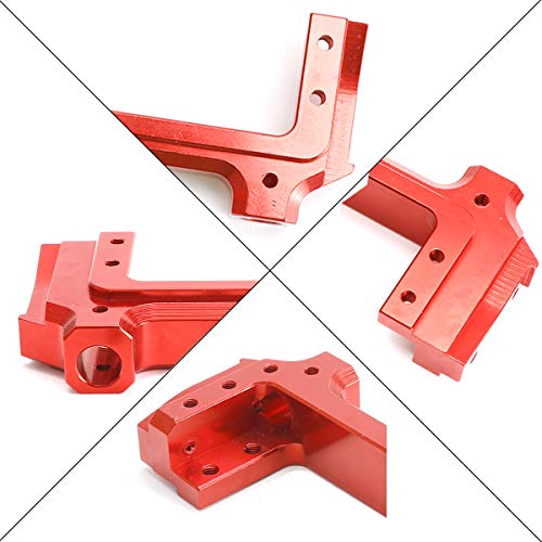 Metal Front Bumper Mount Servo Bracket for 1/10 Axial SCX10 II AX90046 RC Crawler Car Upgrade Parts (Red) - color: Red
