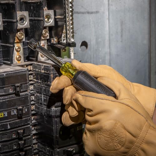 Klein Tools 631 Tool Set, Made in USA, Nut Driver Set w/Hex Nut Sizes 3/16, 1/4, 5/16, 11/32, 3/8, 7/16 and 1/2-Inch on 3-Inch Full Hollow Shaft, 7-Piece - style: Non-Magentic