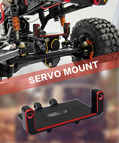 EMAX Steering Servo for SCX24 with Servo Mount and Horm Steering Link(Red) | ES08MAII Servo,SCX24 Steering Link Set,for 1/24 Rc Crawler Plane Airplane Robot,Powerful,Smooth,Quiet,Fast - size: Combo Pack 3