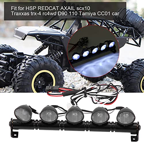 Pilipane 5 pcs LED RC Car Lights, RC Car Light Bar Kit, 1/10 Scale RC Crawler Car Roof Light Bar Spotlights Fit for for RC Crawler Car Truck Accessories