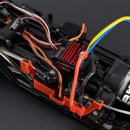 2026 New 60A Waterproof Brushed ESC 2-3S Electronic Speed Controller WP 1060 RC ESC Brushed with Power Witch for 1/10 Scale RC Crawler Car,Boats,Truck (T-Plug) - color: Black-red