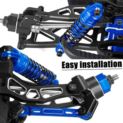 Aluminum Front Rear A Arms Upgrades Part for 1/18 Granite Grom Mega 380 Brushed 4x4 Monster Truck RTR,Alloy Front Rear Suspension A Arms Hops Up,8PCS,Black - color: Black(8pcs)