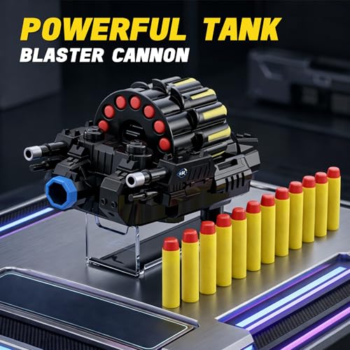 Blue Foam Dart Launcher Attachment for RC Toy Vehicle, Soft Foam Dart Shooter Replacement Module for Remote Control Stunt Car Toy, Kids RC Toy Accessory Spare Part - color: Blue & Foam Blaster