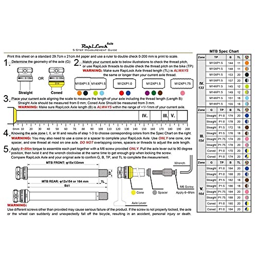 Through Axle Roaddisc, Gravel, Cyclocross, or Mountain Bikes, M12XP1.0/P1.5/P1.75 for 60 Different Combination - size: φ12x147mm Road Rear