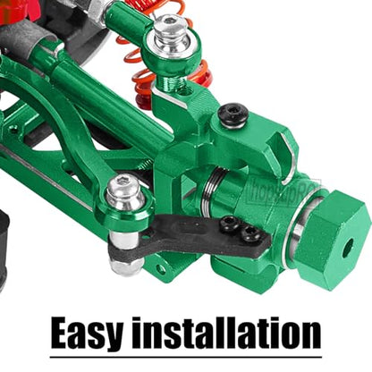 RC Aluminum C-Hubs Steering Block Caster Blocks for 1/18 LaTrax Teton Desert Prerunner Rally,Stub Axle Carriers Knuckles Set Hops UP, Replace Parts 7532 7552X (Green) - color: Green(for 1/18)