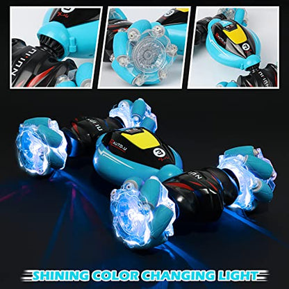 DDAI Gesture Sensing RC Stunt Car, 2.4GHz 4WD Hand Controlled & Remote Control Transforming Vehicle with 360° Flips, Birthday Toy Gifts for Boys Ages 6-12