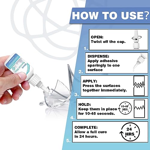 Glass Glue, 30g, Instant Strong Bond for Glass, Acrylic, Waterproof, Dries Clear, Quick Curing, Ideal for Craft, Jewelry, Rhinestone, Crystal, Mirror, Glasses | Acrylic Super Glue for Bonding Glass| Clear Adhesive Glue Repair for Craft, Jewelry, Rhineston