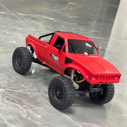 1/24 Pickup Truck Hard Body with Rear Cage Frame Wheelbase 133mm for 1/24 RC Crawler Axial SCX24 Bronco/Wrangler/C10/Base Camp Shell Upgrade (Cyan-Gold) - color: Cyan-gold