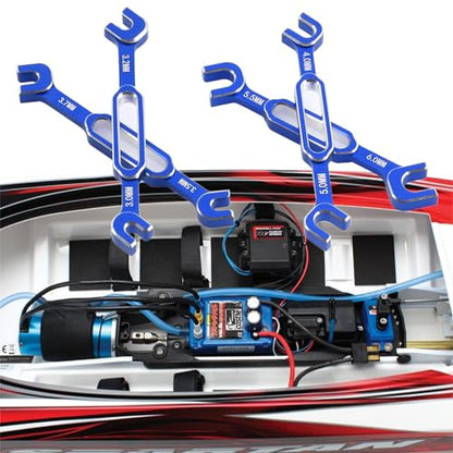 kingsea RC Car Wrench Aluminum Alloy Turnbuckle Nut Ball Joint Remover 3.0/3.2/3.5/3.7/4.0/5.0/5.5/6.0mm Universal Repair Tool Compatible with RC Car Boat RC Drone, Blue - color: Blue