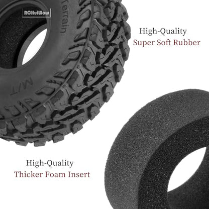 RC Alloy 1.9" Beadlock Wheels and Tires for 1/10 RC Crawler TRX4 SCX10 SCX10 III 90046 D90,1.9 RC Wheels and Tires 1.9 Beadlock Tires RC Rims,4 Packs,Black - color: Black(4pcs)