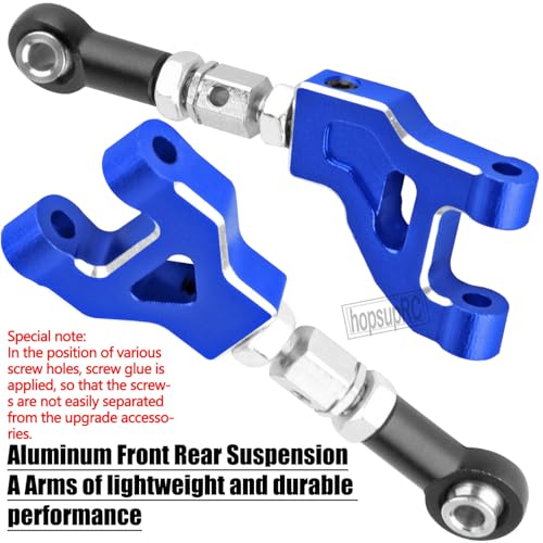 RC Suspension Arms Upgrades Parts for 1/16 Mojave Grom 223S DSC 4X4 RTR,1/16 Mojave Grom 4X4 RTR,Aluminum Front Rear Suspension A Arms Set Hops Up,Replace ARA330839+ARA330840,Navy Blue - color: Navy Blue(suspension Arms)