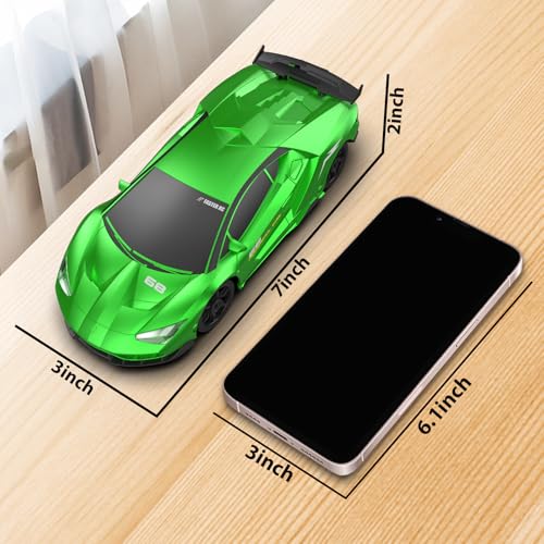 RC Drift Remote Control Car 2.4GHz 1/24 4WD 15KM/H High Speed Racing Sport with LED Lights Drifting Tire Toy for Adults Boys Girls Kids Gift - color: Green