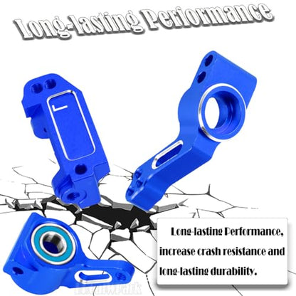 Aluminum Steering Blocks,C-Hubs Caster Block,Rear Stub Axle Carriers Upgrades Part for 1/10 Slash 2WD (VXL)/Rustler 2WD (VXL)/Stampede 2WD (VXL)/Bandit 2WD (VXL),BRCatWPark w/Bearings,Navy Blue - color: Navy Blue - (Aluminum Blocks)
