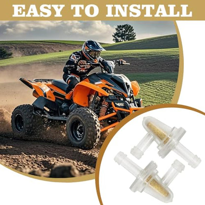 2 Pcs Universal 90 Degree Inline Fuel Filter for 1/4" Fuel Line, Small Engine Motorcycle, ATV, Scooter, Bike & Quads (Pack of 2)