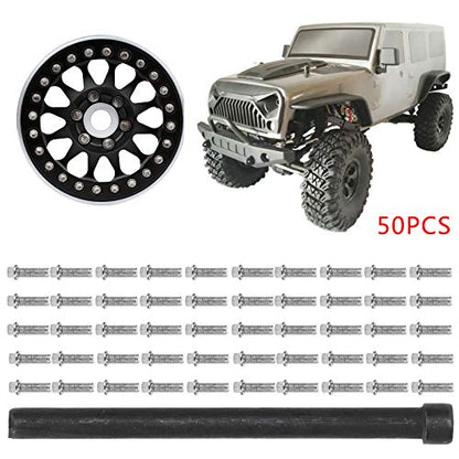 VGEBY RC Car Screw 50Pcs RC Car Wheel Rims Hub Screws Stainless Steel Screws for 1/10 RC Crawler Car - size: M2.5