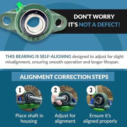 PGN UCFL205-16 (4 Pack) 2-Bolt Flange Bearing 1" Bore - size: 4, style: UCFL205-16