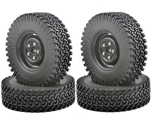 4PCS 100MM Tire&1.9 Inch Plastic Wheel Set with Foam Insert for 1/10 RC Crawler Car SCX10 D90