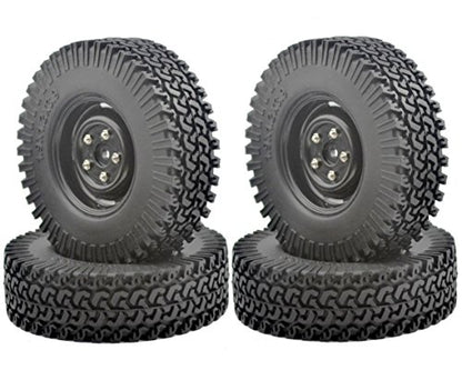 4PCS 100MM Tire&1.9 Inch Plastic Wheel Set with Foam Insert for 1/10 RC Crawler Car SCX10 D90
