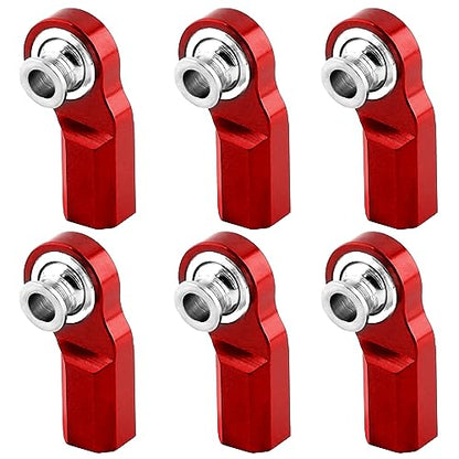 6Pcs Vgoohobby Metal M3 Tie Rod End Bend Ball Head Holder Link Compatible with Axial SCX10 Traxxas TRX4 Tamiya CC01 Axial SCX10 1/10 RC Car (Red) - color: Red