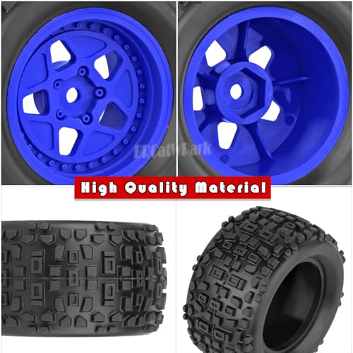 12mm Hex RC Truck Wheels and Tires for 1/18 Granite/1/18 Typhon RC Monster Truck Car,RC Drift Off Road Buggy Rally Truck Tires,4Pcs(Navy Blue) - color: Navy Blue - (4pcs Wheel)