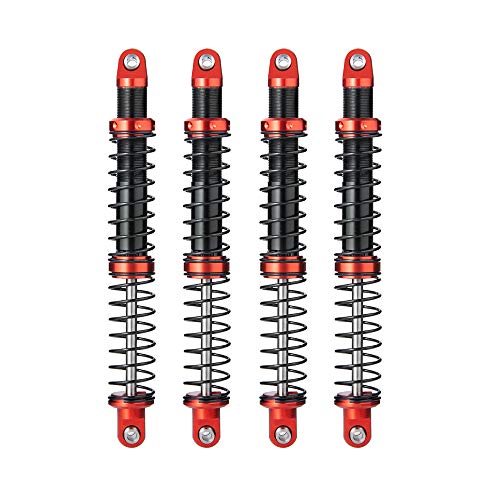 Que-T 4pcs Metal Shock Absorber Damper for 1/10 RC Crawler Car SCX10 D90 TRX4 TRX6 (115mm) - size: 115mm
